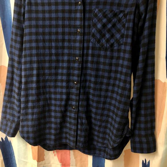 Madewell Black and Blue Gingham Long Sleeve Button Down Shirt Size Small - Picture 5 of 14